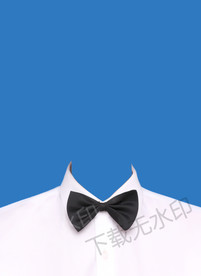 领结白衬衫证件照模板