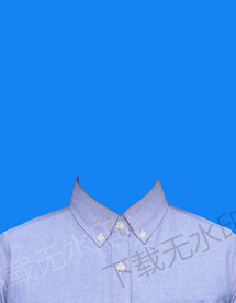 蓝色衬衫证件照模板