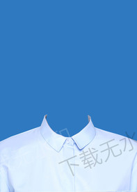 浅蓝色端正证件照衣服