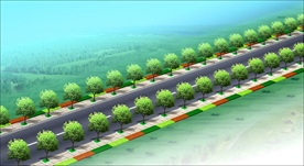 道路绿化效果图