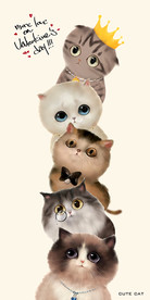 可爱卡通大眼萌猫萌宠装饰画玄关