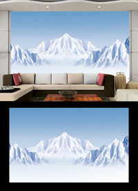 雪山电视背景墙