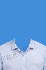 蓝色男生衬衫证件照模板