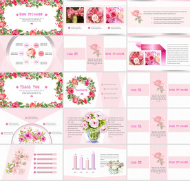 通用小清新花朵工作总结PPT