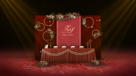 红色婚礼签到区