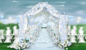浅蓝色婚礼仪式区