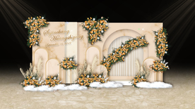 香槟色婚礼迎宾区