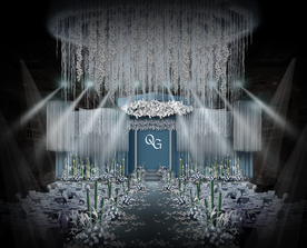 高级灰蓝色婚礼仪式区