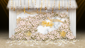 白金色婚礼迎宾区