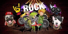 手绘涂鸦摇滚音乐主题背景墙