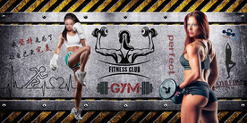 健身背景墙装饰画