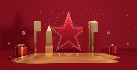 C4D红色大气党政场景