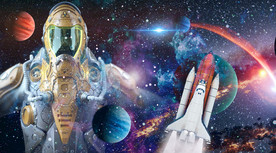 太空星球外星人背景墙