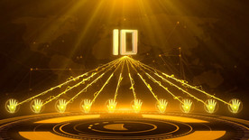 金色10人手掌启动仪式AE模板