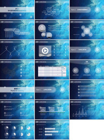 多边形月度总结PPT模板