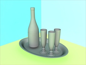 酒瓶模型 红酒架 C4D模型