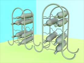 酒瓶模型 红酒架 C4D模型
