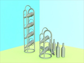 酒瓶模型 红酒架 C4D模型