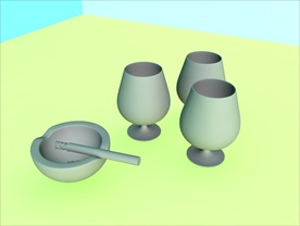 酒瓶模型 红酒架 C4D模型