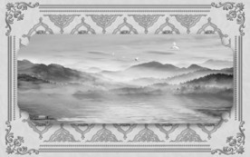 高档中国风山水画 TIF分层