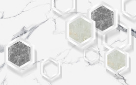 爵士白大理石纹3D立体背景墙