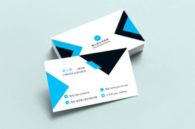 黑蓝三角形商务名片