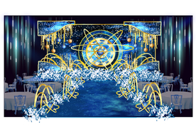 蓝色星空婚礼舞台设计效果图