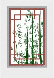 矢量图背景素材中国风长方形窗与