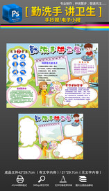 洗手日小报校园卫生教育手抄报