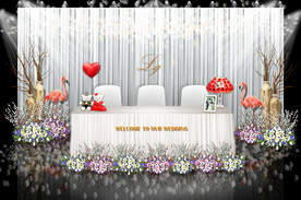 欧式婚礼签到处背景效果图