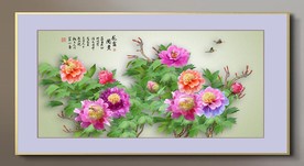 原创高清牡丹花开富贵装饰画