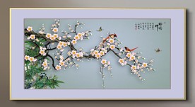 原创高清手绘梅花竹子装饰画壁画