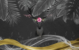 麋鹿欧式装饰画 TIF分层