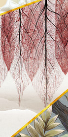 叶子装饰玄关画 TIF分层