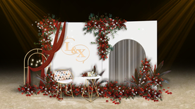 红白色婚礼迎宾区