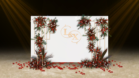 红白色婚礼迎宾区