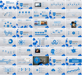 多边形月度总结PPT模板