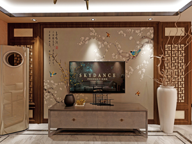 新中式装修电视背景墙效果图