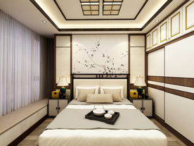 新中式风主人房装修效果图