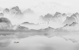 简约新意境山水画 TIF分层