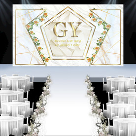 爵士白大理石简欧婚礼背景