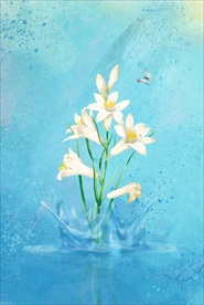 时尚意境禅意文艺插花装饰画模板