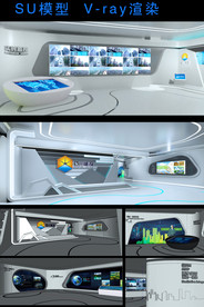 展厅设计SU模型（可实现）