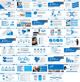 创意蓝色简约年终总结汇报PPT