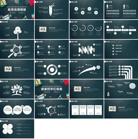 高档卡通黑板ppt教育PPT
