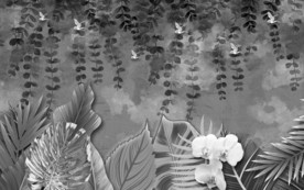 手绘装饰叶子画 TIF分层