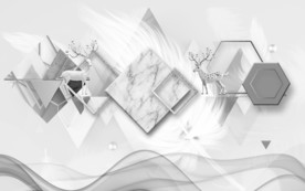 几何装饰北欧画 TIF分层