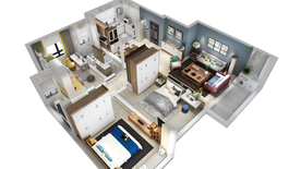 新中式家居装修户型效果图