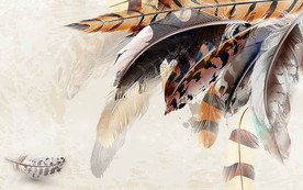 现代羽毛背景墙