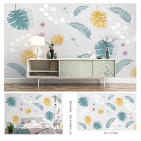 清新淡雅卧室客厅背景墙背景墙